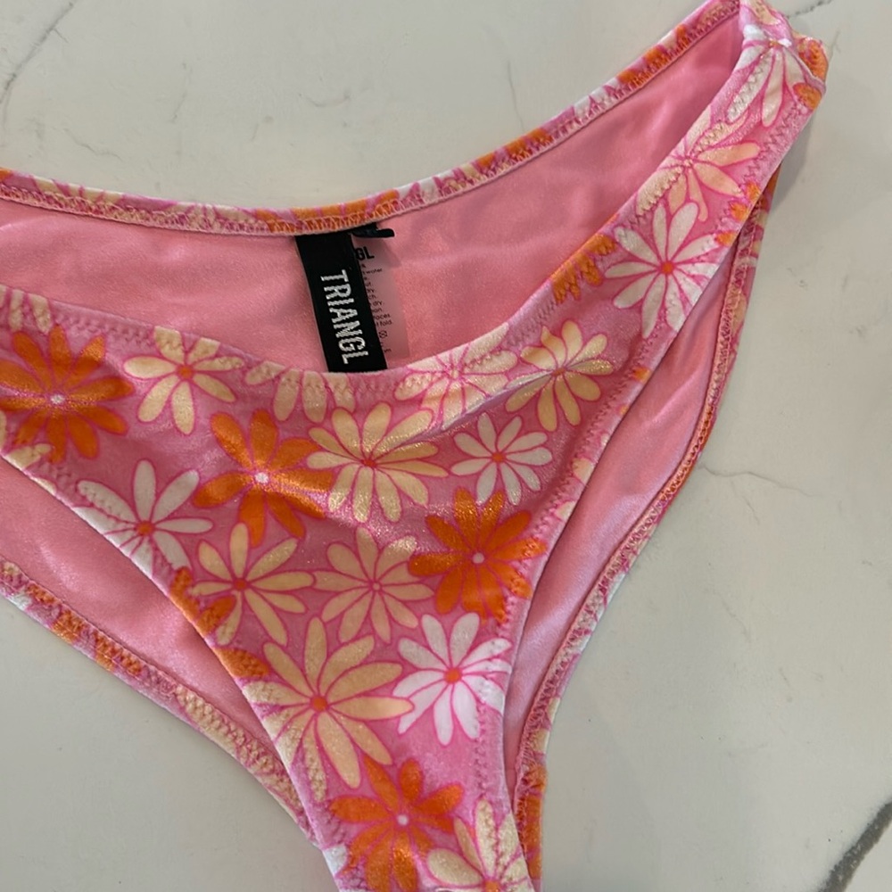 Triangl Swimwear Pink Floral Bikini Bottom
